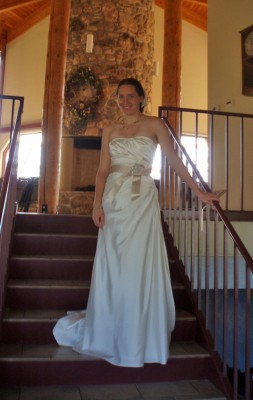 bride on stairs